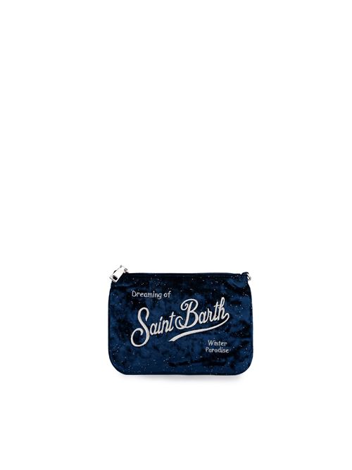 Pochette Parisienne in velluto Mc2 Saint Barth | PARISIENNE MINI W000221G VELVET MIDNIGHT 61 EMB